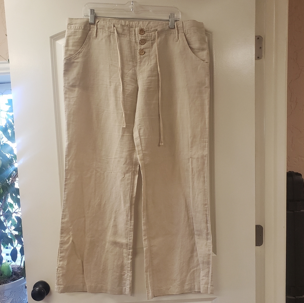 Khaki Linen Pants